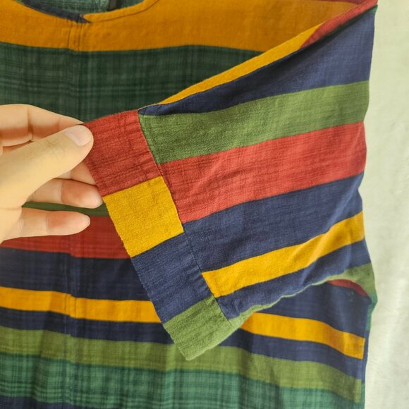 Emery Rose Multicolor Top Shirt Striped Size L Fall Autumn Colors Round Neck - Picture 4 of 9